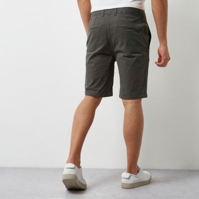 Dark grey slim fit casual shorts